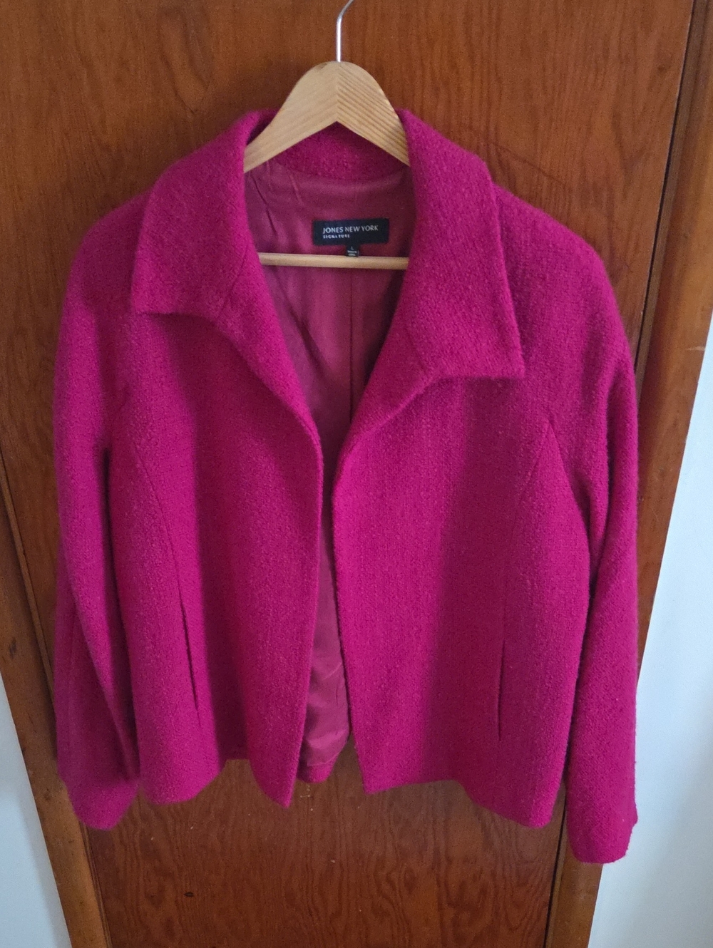 Jones New York Bright Fuchsia Open-Front Blazer Jacket